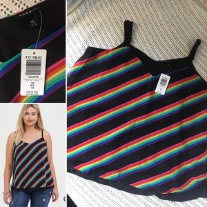 Torrid Sophie rainbow chiffon tank